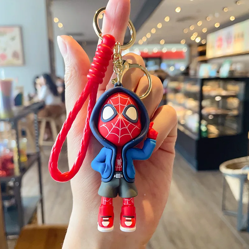 

Marvel Cute Doll Pendant Action Figures Avengers Iron Man Spider Man Captain America Keychain Bag Keyring Pendant Birthday Gifts