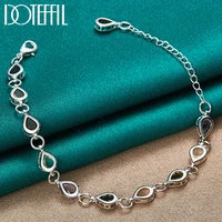 doteffil 925 sterling silver heart zircon bracelet chain for women wedding engagement jewelry