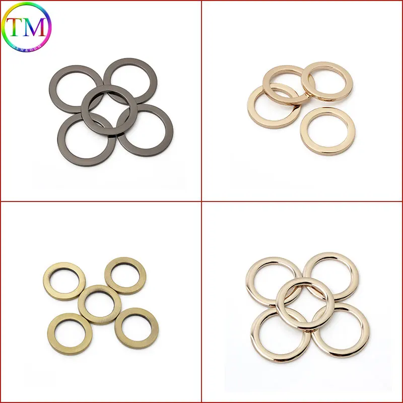 10-50 Pieces Metal Flat Custom O-Ring Bag Buckles Women Handbag Strap Clothes Decorative Clasp Loop Diy Hardware Accessories