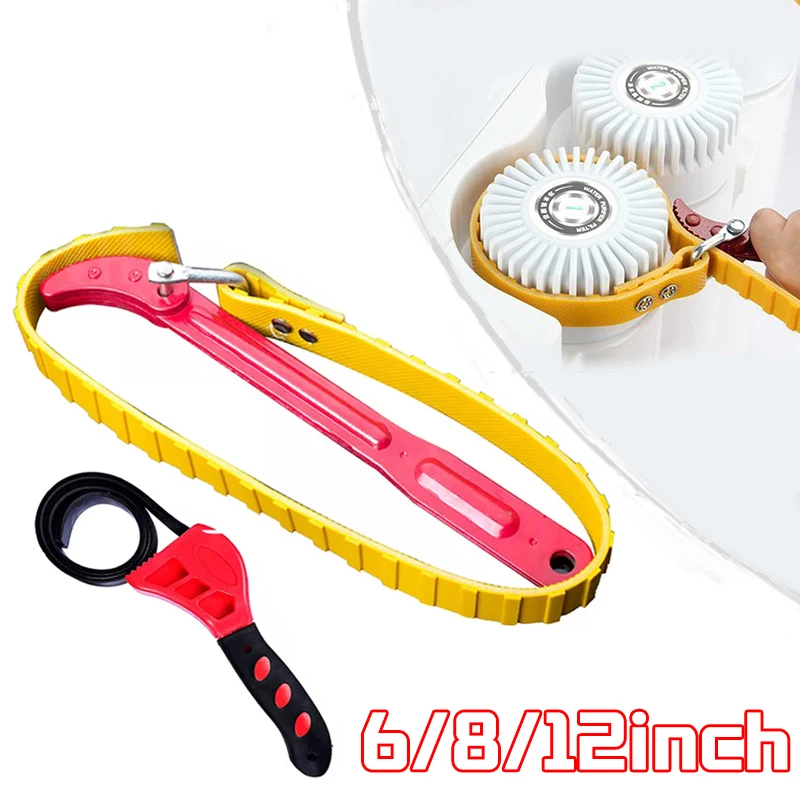 

Belt Wrench Oil Filter Puller Strap SpannerChain Jar Lids Cartridge Disassembly Tool Adjustable Strap Opener Plumbing Tool