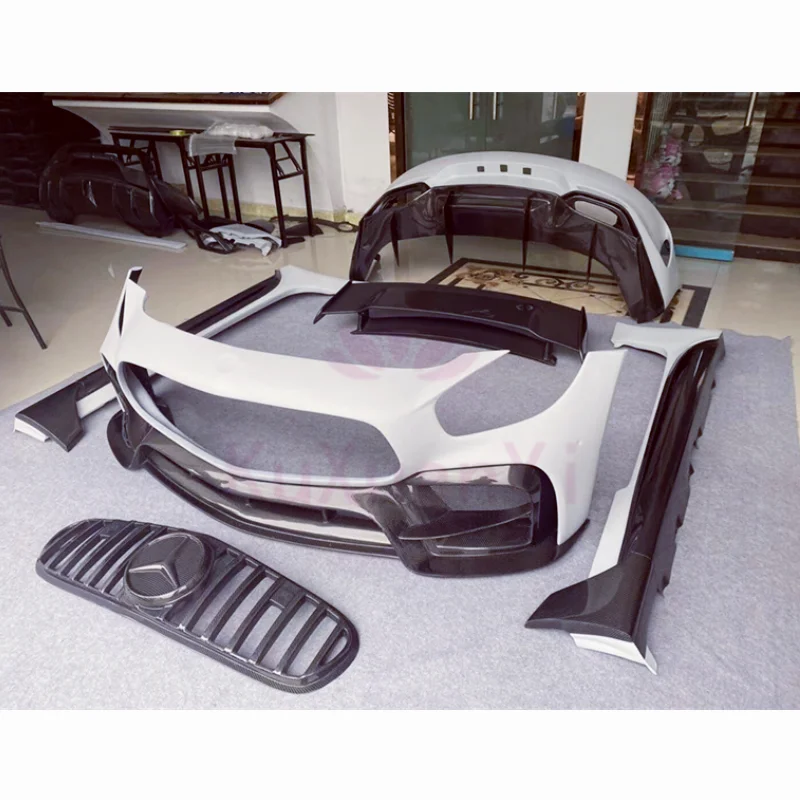 

IMP style carbon fiber front and rear bumper side skirt hood body kit for Mercedes Benz Amg GT GTC GTS