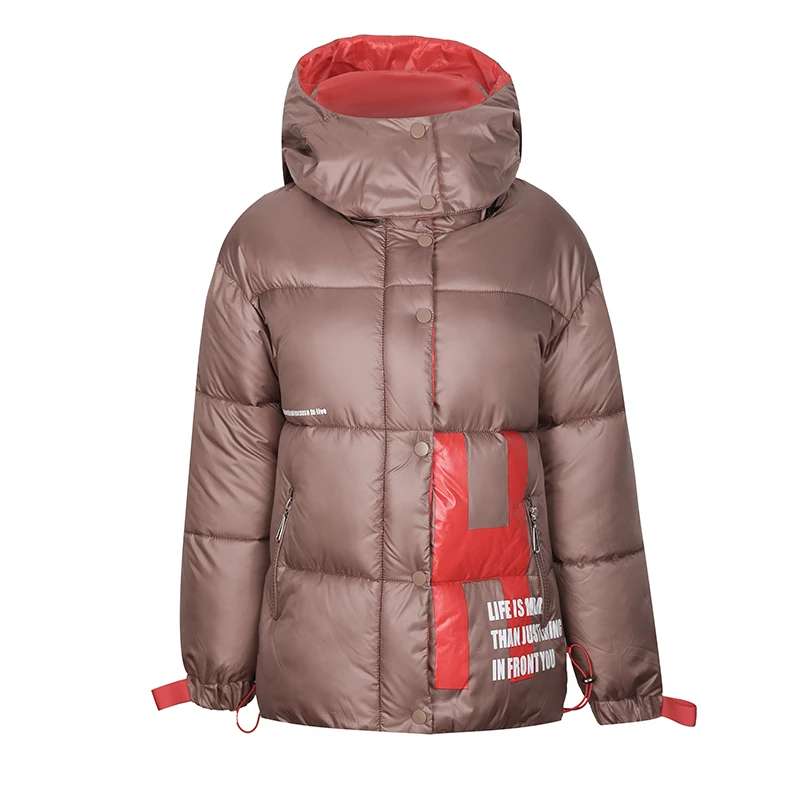 Thicken Overcoat Warm Parkas Short Jackets Women Outerwear 2021 Winter Coats Hooded Down Jacket Female Padded Coat Loose Casual