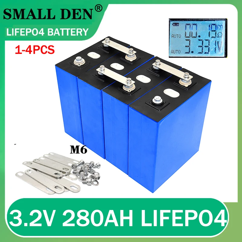 

1-4PCS 3.2V 280Ah Lifepo4 battery DIY 12V 24V 280000mAh Rechargeable battery pack Electric car RV Solar storage system Tax Free