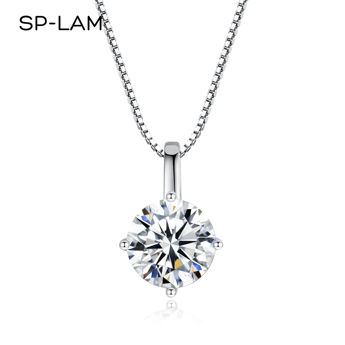 SP-LAM 1Ct Moissanite Stone Pendant Necklaces Summer Trendy 925 Sterling Silver 2022 Woman Necklace Wedding Jewelry подвеска