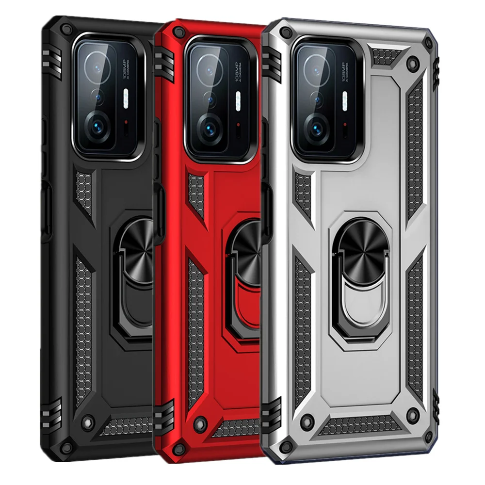 

For Xiaomi 11T Pro Case 11T 11TPro Luxury Armor Magentic Ring Car Holder Cover For Xiaomi 11T 11 Lite 12X 12 Pro Mi 10 9T Coque