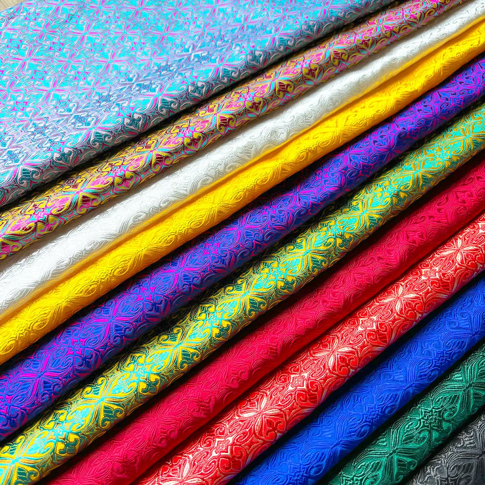 Дамасская шелковая атласная парча, жаккардовая ткань, винтажная ...