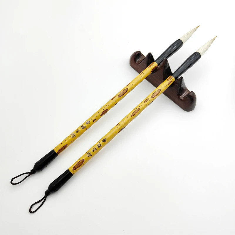 

10PCS Bamboo Calligraphy Brush Pen Wool Chinese Calligraphy Painting Brush Pen Weasel Hair Regular Script Writing Brush