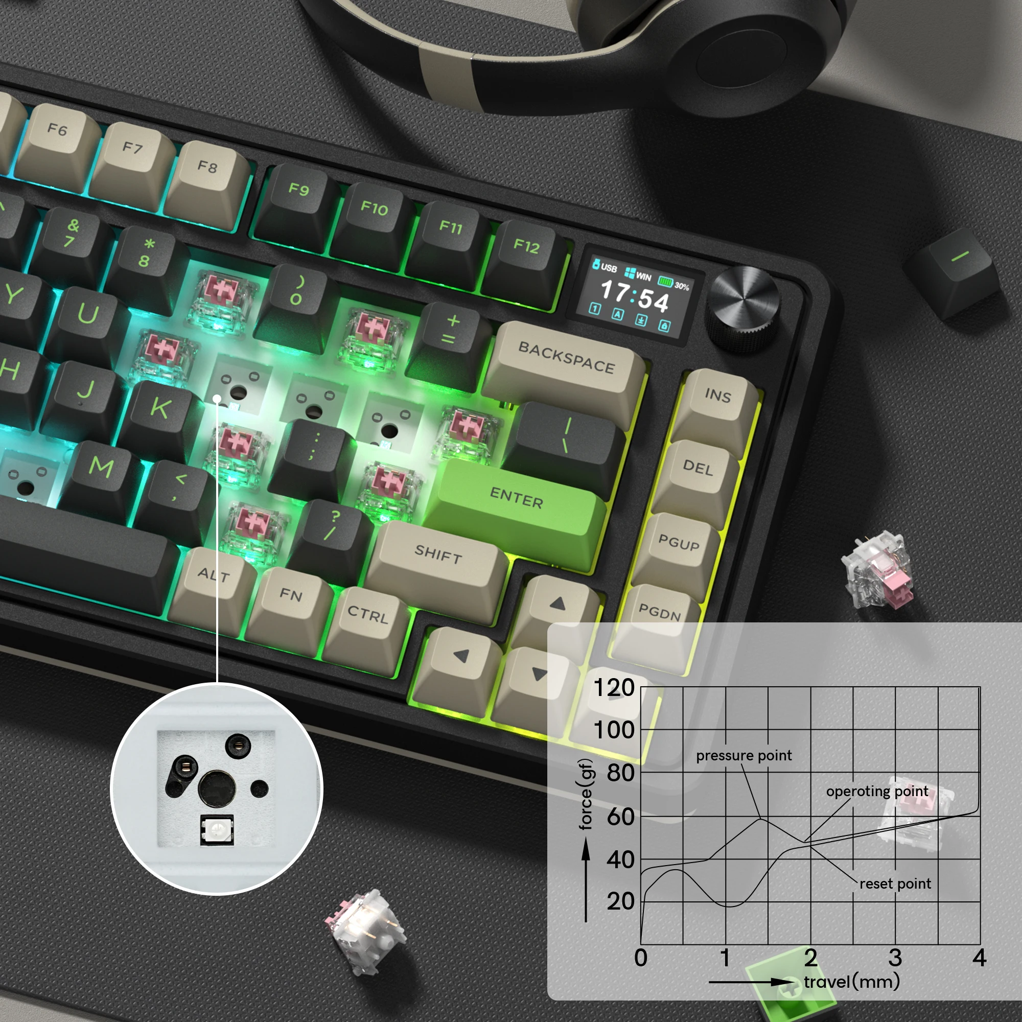 Fl-ESPORT CMK75 Desert Grey Tri-Mode 75% Bluetooth Беспроводная механическая игровая клавиатура с