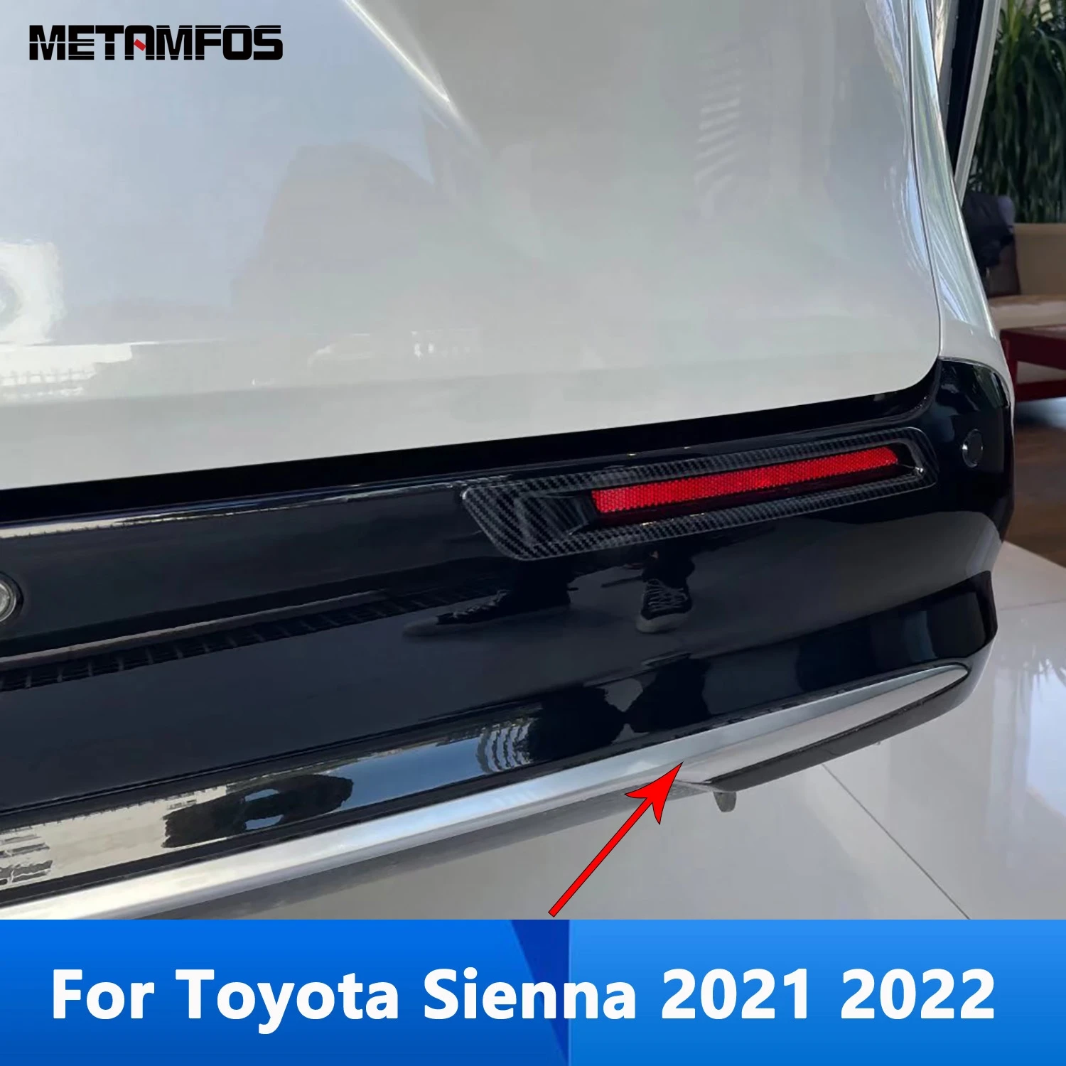 

Для Toyota Sienna 2021 2022, хромированный задний бампер, бампер, спойлер, крышка, отделка, наклейка, защита, сплиттер, аксессуары, Стайлинг автомобиля