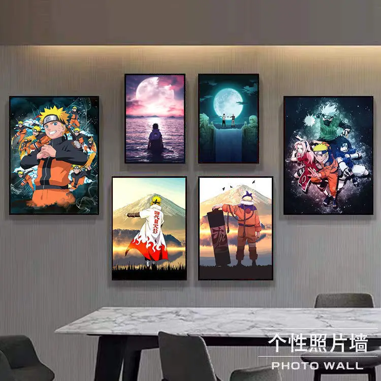 Bandai Naruto 2022 New Simple Art Mural Boy Children's Bedroom Bedside Mural Anime Decorative Painting Guest Room Mural images - 6