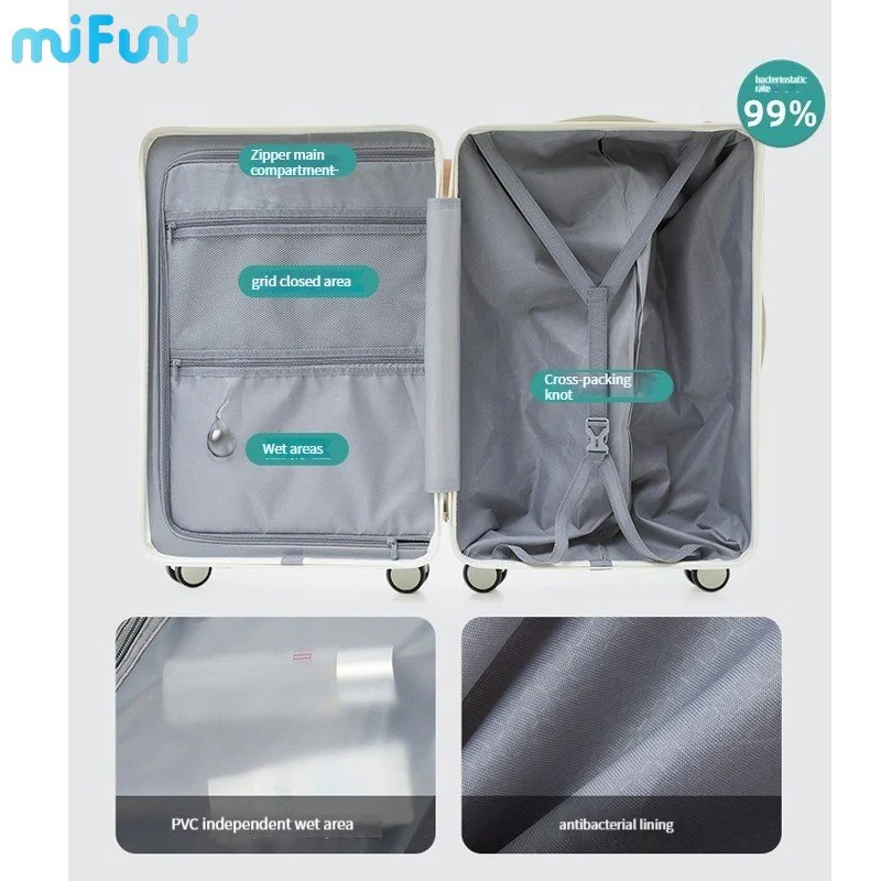 Mifuny Rolling Luggage Boarding Cabin Universal Wheel 26 Pull Rod Travel Trolley Male Password Suitcase Carry on Luggage 2023