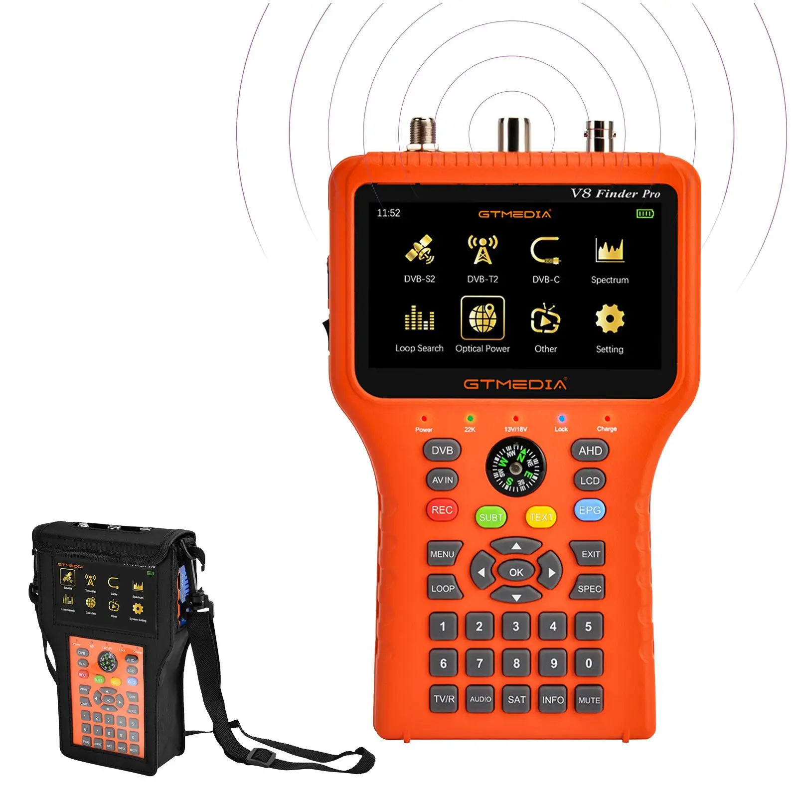 

4.3 Inch V8 FInder Pro Satellite Finder Terrestrial Finder DVB-T2 DVB-C H.264/H.265 MPEG-2/MPEG-4 combo meter VS VF-6800