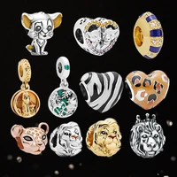 new silver fashion animals bead pumbaa bead fit original bracelet women jewelry gift lion king simba nala heart charms luxury
