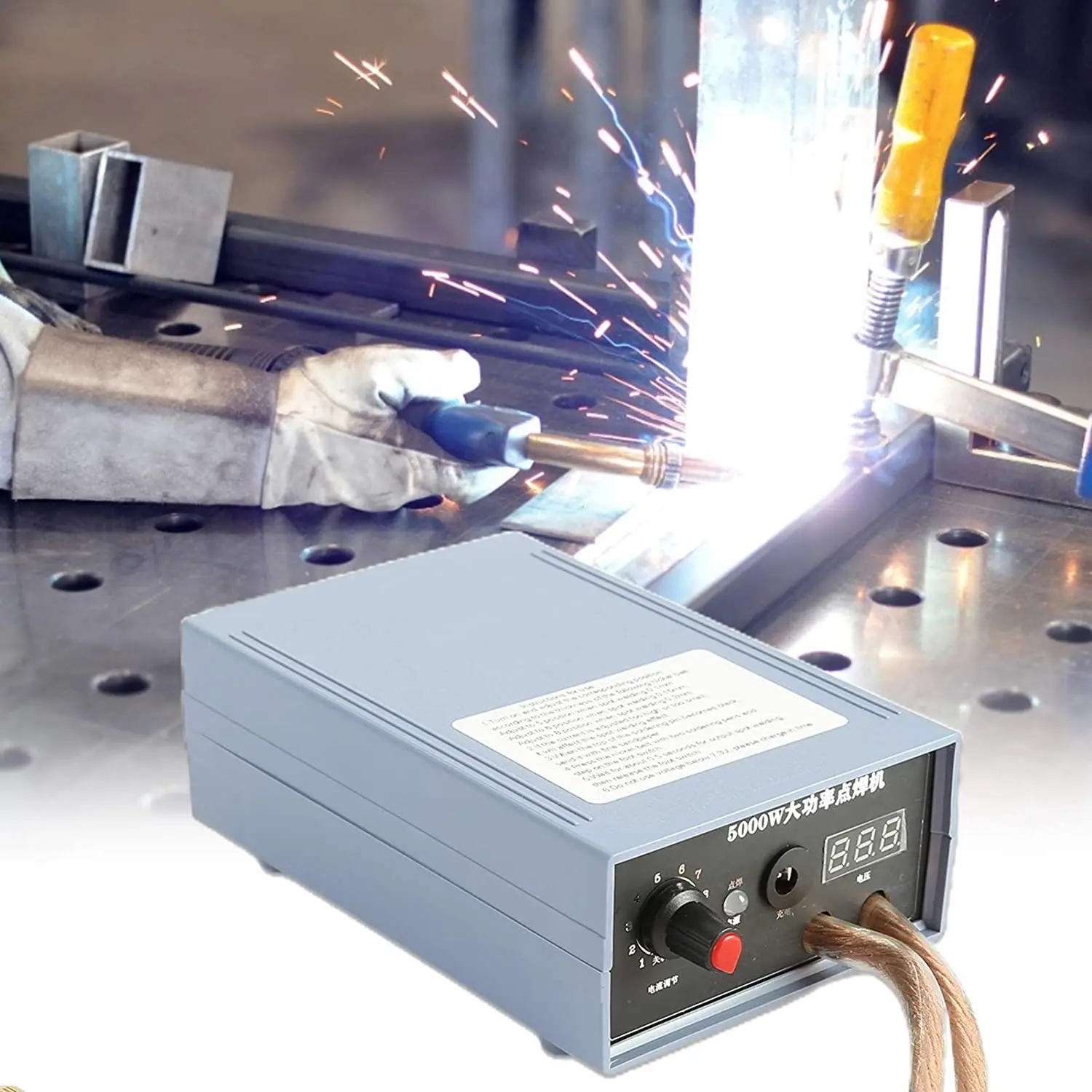 

NEW Spot Welder 5000W High Power Handheld Spot Welding Machine Portable 220V Current Adjustable Welders for 18650 Battery