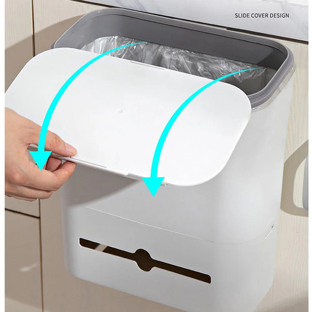 hanging trash can small kitchen garbage can waste bin with lid for kitchen cabinet door bedroom wall hanging bins free global shipping