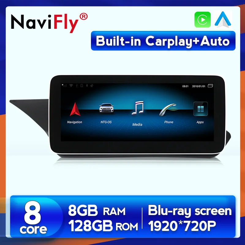 

Автомобильный мультимедийный плеер Carplay, 8 ГБ + 128 Гб, Android 10, навигация GPS для Mercedes Benz E Class W212 Sedan 2009-2015