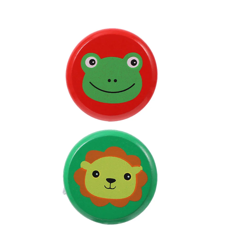 

2pcs Interesting Children's Yo-Yo Toys Cartoon Wooden Finger Yo-Yo Plaything