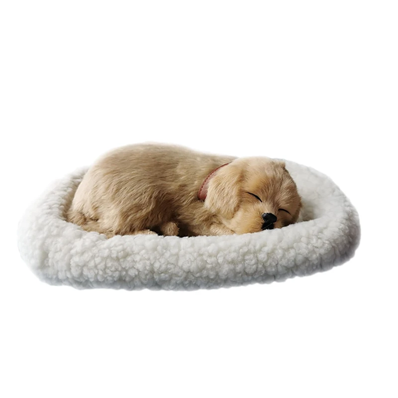 

Мягкие игрушки, милая имитация животного, Декор, реалистичные спящие плюшевые дышащие пушистые игрушки с ковриком, детская игрушка на день ...