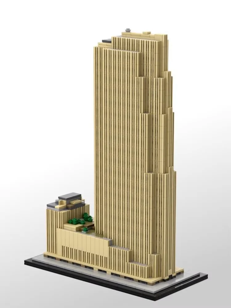 Rockefeller Plaza масштабная модель 1:800 1712 шт. мелкие частицы MOC строительные блоки набор