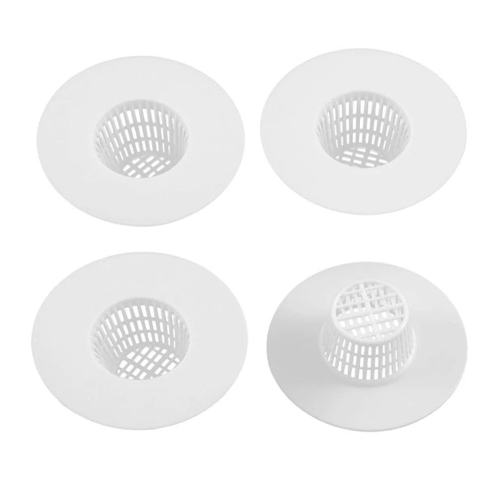 

4pcs Hair Catcher Sink Strainer Drain Home Protector Anti Clogging Replacement Parts Kitchen Bathroom Filter Net Stopper Basket