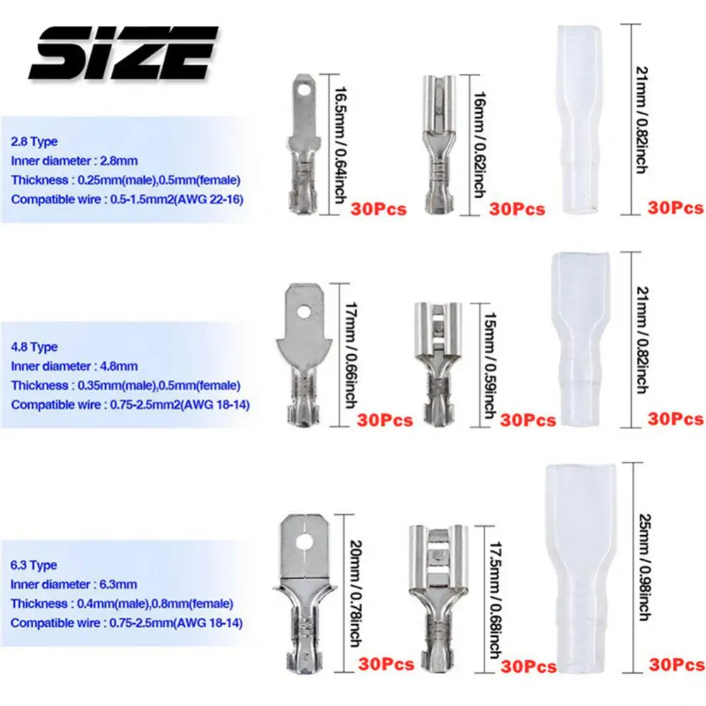 

Cross-border Special For Bare Terminal Spring Insert Golden Silver With Sheath Box 2.8/4.8/6.3mm Cables, Adapters & Sockets Acce