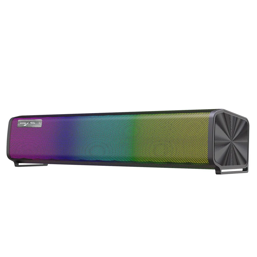 

RGB Speaker Light Adjustable Computer Long Sound 3.5mm Wired Sound Bar 9 Backlight Modes Bass Desktop Speaker for PC Laptop