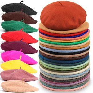 20 Colors Women Wool Berets Autumn Winter Vintage Solid Beret Female Hats Bonnet Caps French Artist  in India