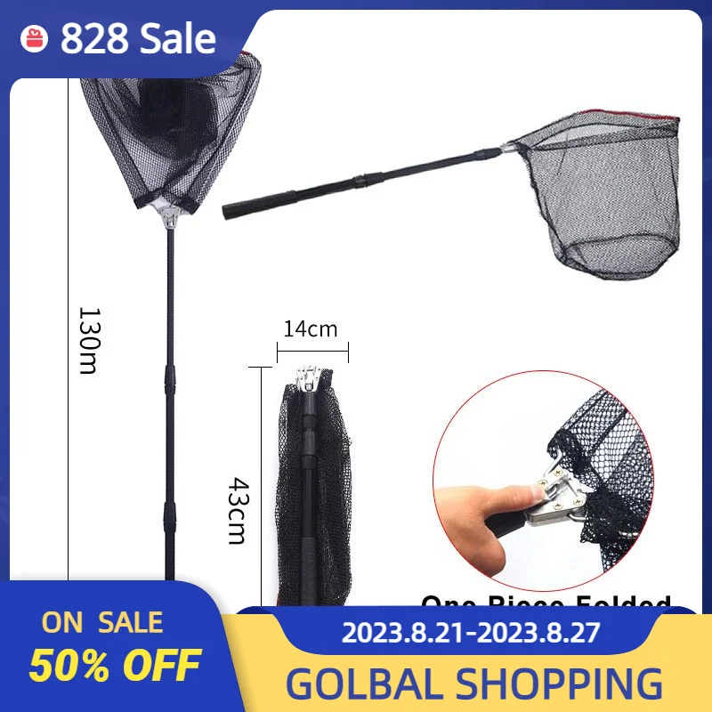 

Aluminum Alloy Hand Net 130cm Retractable Fishing Net Telescoping Foldable Landing Net Pole Folding Landing Net For Fly Fishing