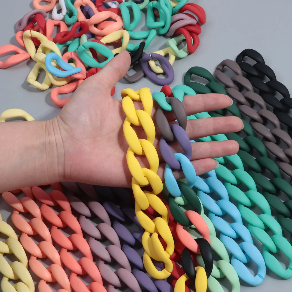 10 шт. акриловые бусины для браслета овальной цепи 38 х26 мм