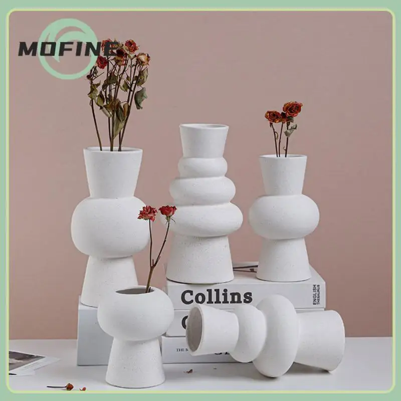 

Unique Tabletop Vase White Handicrafts Creative Handcrafted Flower Racks Home Decoration Multi Scene Vases Ceramic