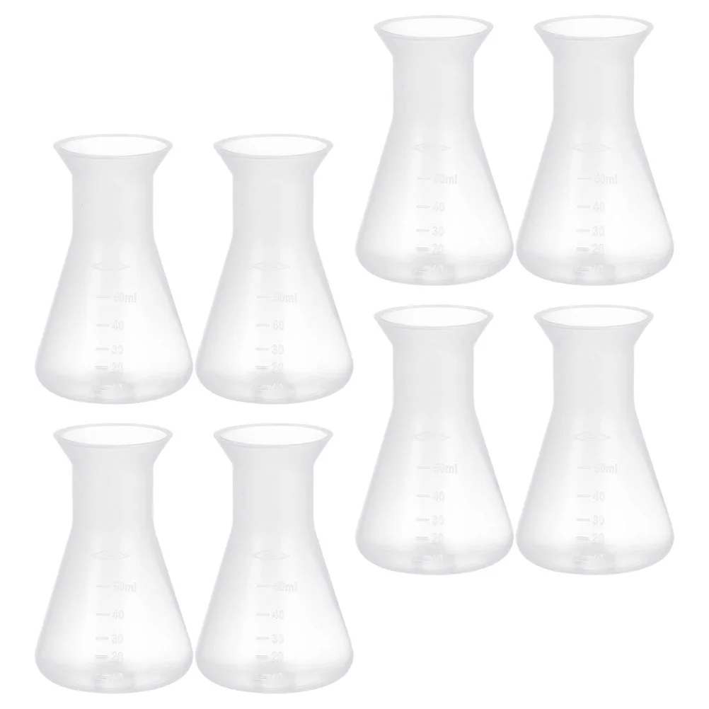 

8pcs Erlenmeyer Flasks Conical Flasks Laboratory Flask Scientific Jar for Laboratory(50ml)