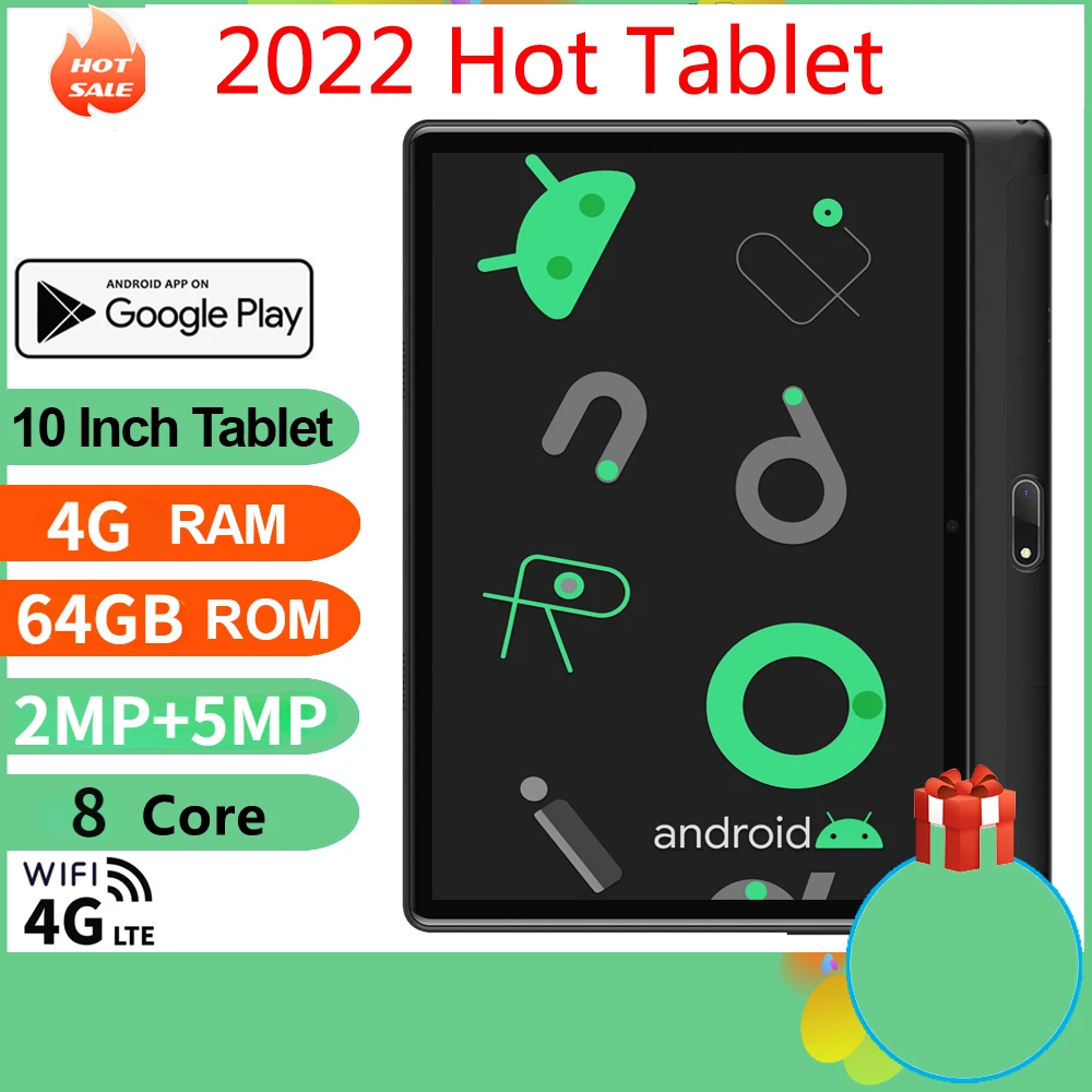4G+64GB Android 9.0 Tablet PC Combo 2023 New 10.1 -inch Full Netcom Large Screen Mobile Phone Student Learning Game Tablet