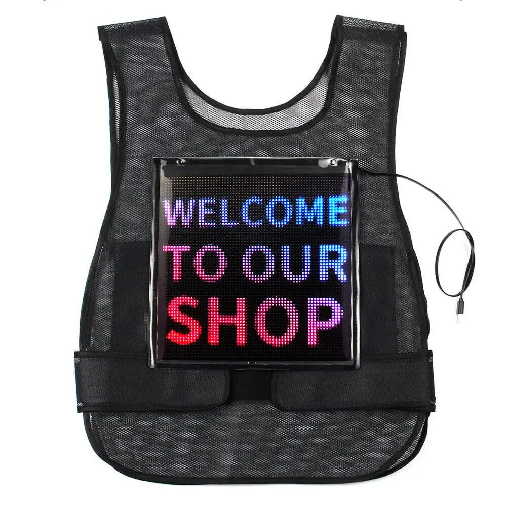 Advertising LED Vest With LED Screen Wireless APP Control LED Display Clothing Creative Eye Catching LED Backpack for Marketing