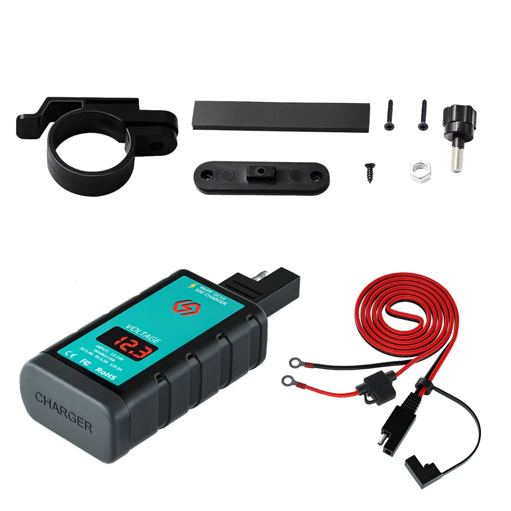 

1 Set Motorcycle Single USB Charging Adapter Type-C SAE Plug for Phone