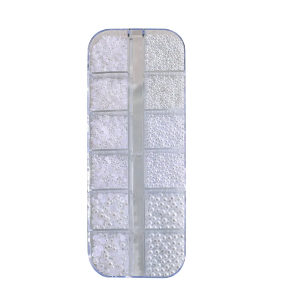 1 коробка жемчужины с плоской задней стороной рандомный дизайн ногтей разные