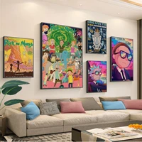 bandai morty art poster vintage room bar cafe decor stickers wall painting