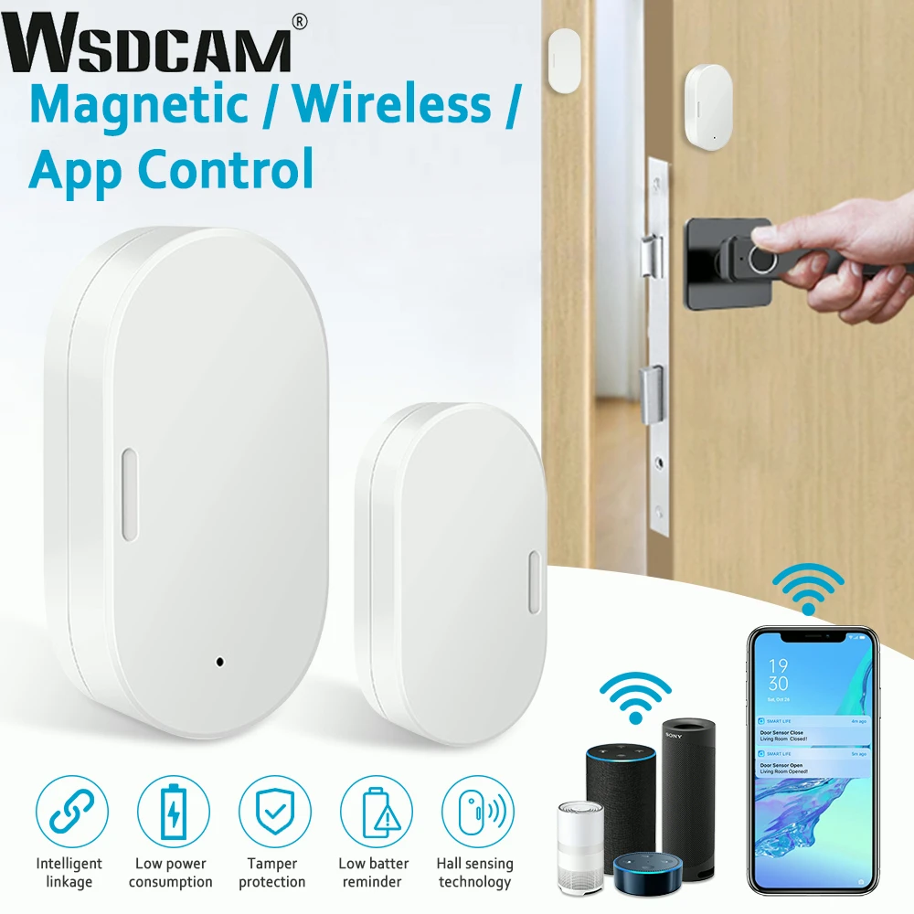 

WSDCAM Tuya Smart WiFi Door Sensor Door Open / Closed Detectors Wireless APP Control Alexa Google Home Smart Home Smart Life