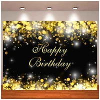 Photography Backdrop Gold Black Flash Bokeh Aldult Birthday Party Cake Table Decoration Props Background Banner Photo Studio