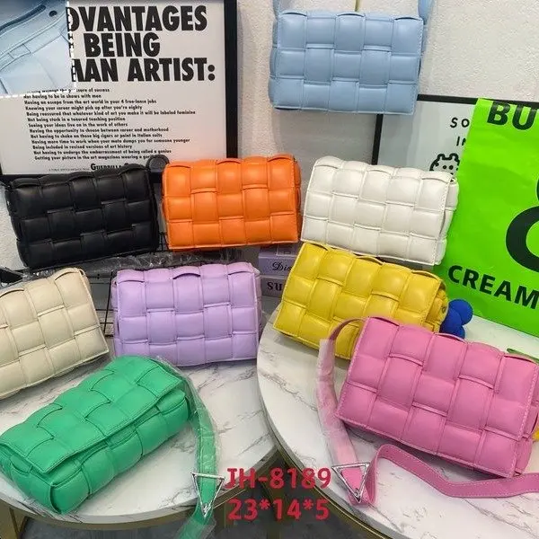 

Модная трендовая универсальная плетеная Сумка через плечо для женщин 2022 однотонная Повседневная сумка дизайнерская квадратная сумка с кла...