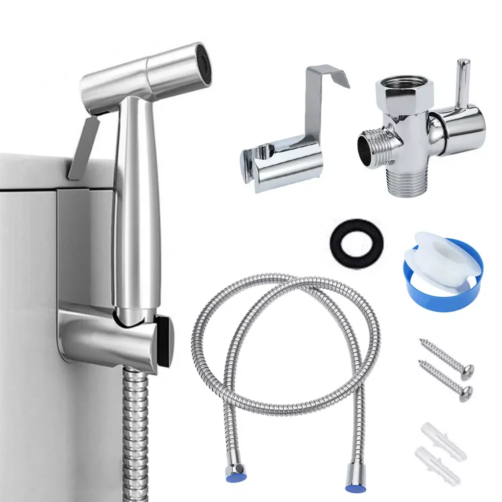 

Filte Shower Head Set Bidet Sprayer Toilet Steel Bidet Stainless Sprayer Handheld Bathroom Products Handheld Shower Hose Short