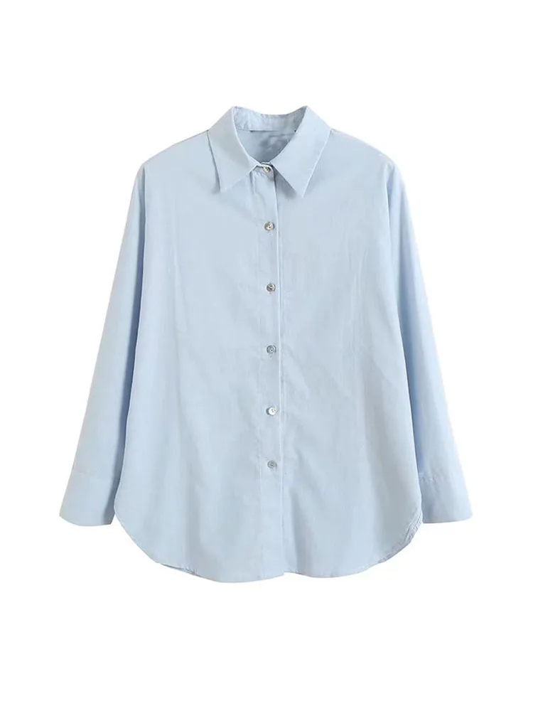 

Женские свободные блузки PB & ZA, винтажные однотонные рубашки из хлопка и льна, с длинным рукавом, на пуговицах, шикарный топ, Новинка лета 2022