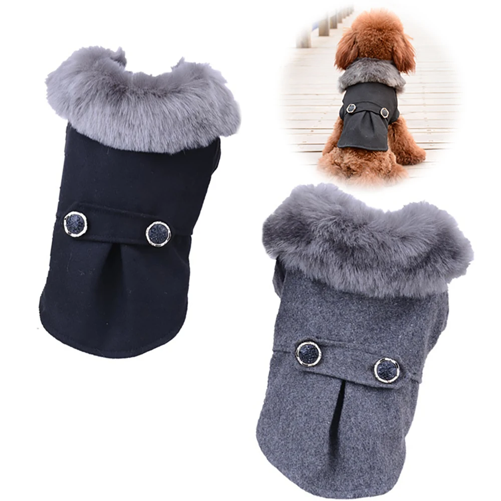 

Autumn Winter Dog Clothes Super Warm Padded Dog Coat Pet Cat Fur Collar Jacket Puppy Apparel Small Medium Pets Dog Accessories
