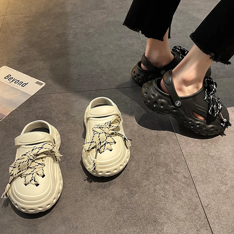 Women's shoes hole shoes summer wear sandals and slippers 2023 new men's beach shoes thick-soled slippers couple models