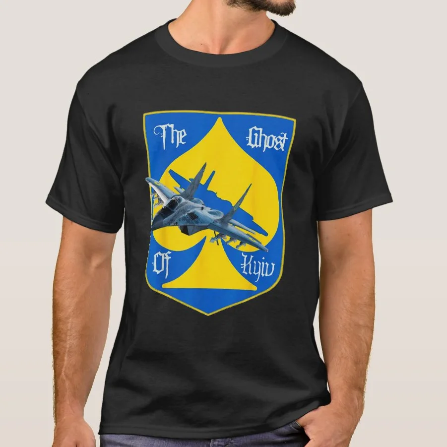 

Ukrainian Air Force Ghost Returns Mig-29 Hunting Shirt Men's O Neck Short Sleeve T Shirt Graphic T Shirts