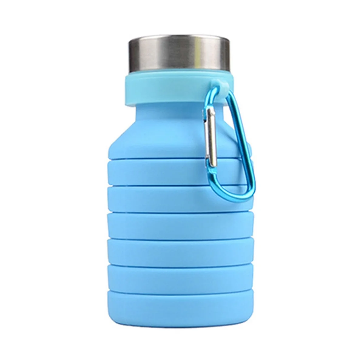 

550ML Folding Cup Sports Travel Mug Foldable Collapsible Telescopic Silicone Water Bottle Outdoor Water Cups, Blue