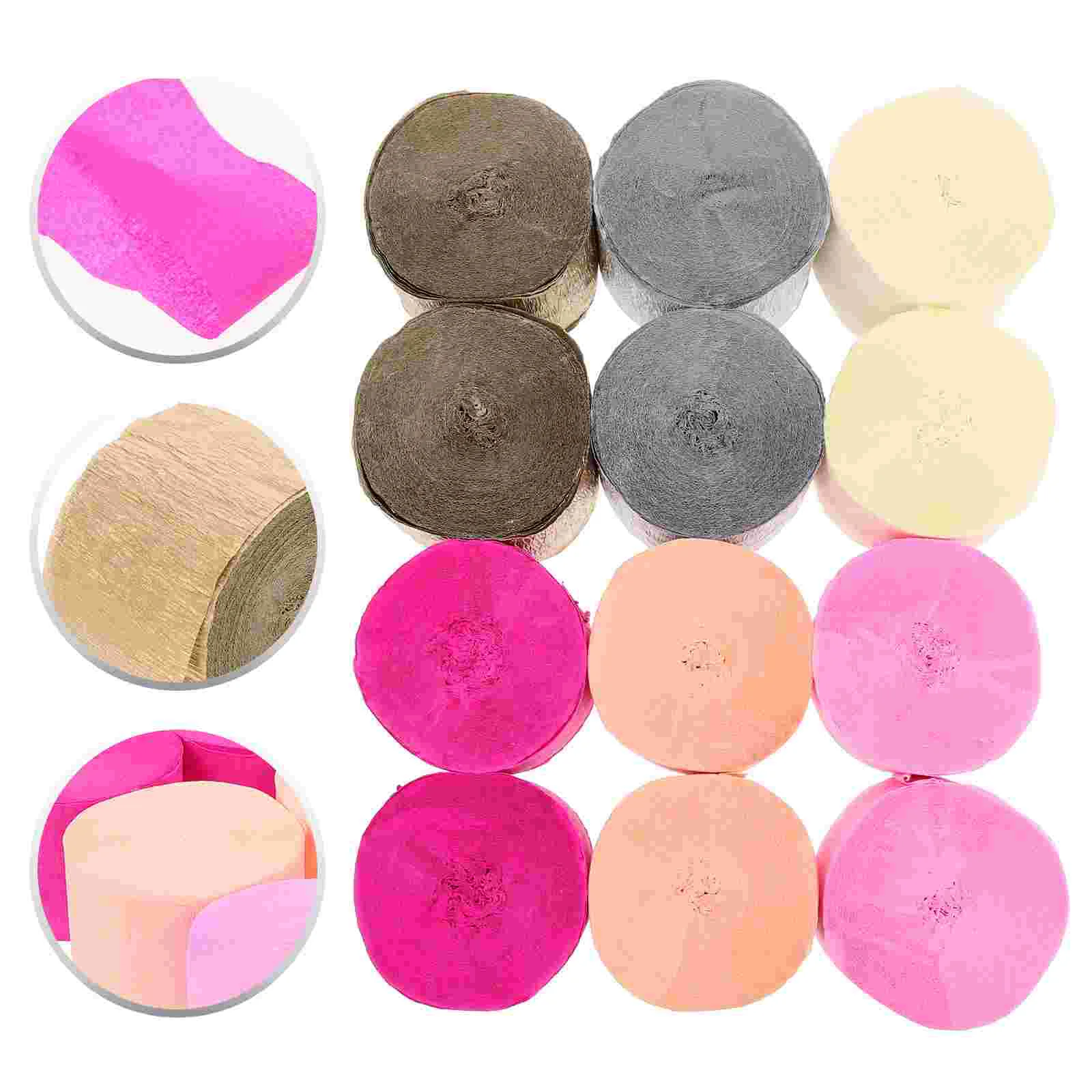 

12 Rolls Decorative Ribbon Tissue Paper Blue Party Landscape Supplies Streamer Soft Crepe