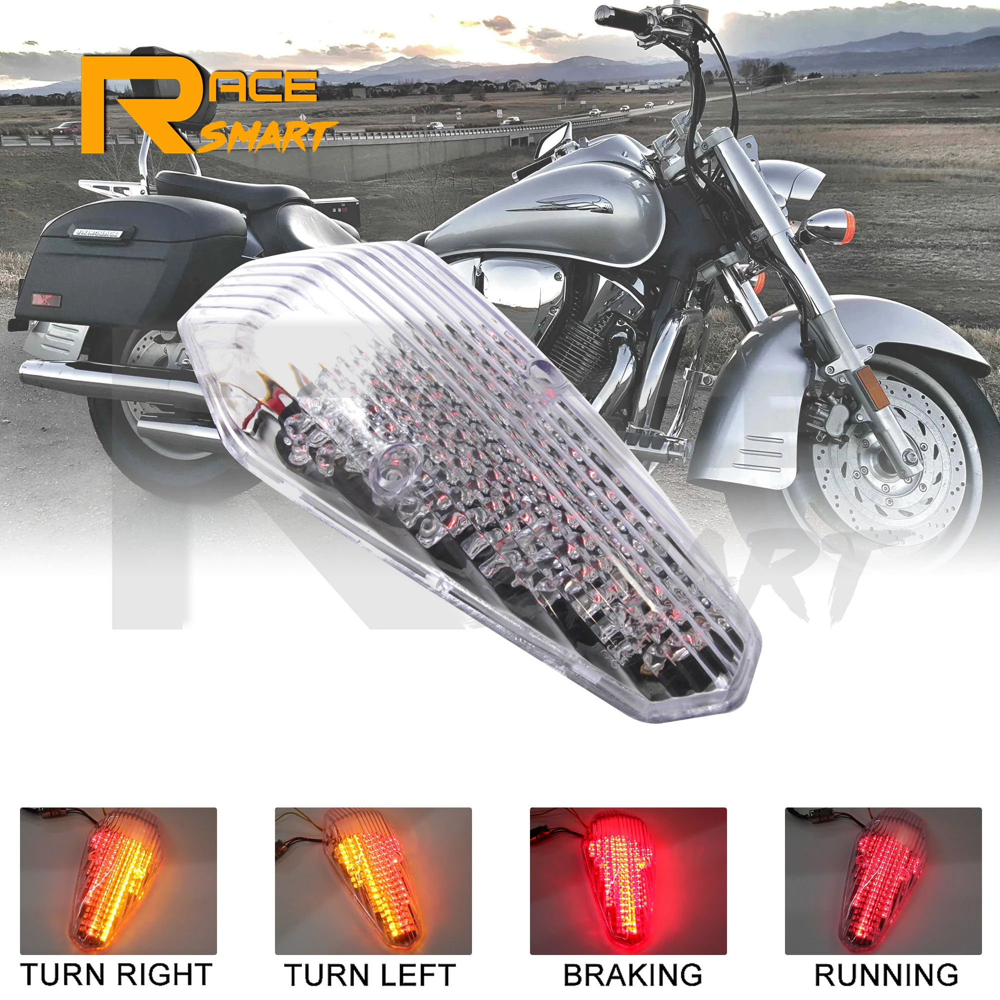 

Задняя крышка мотоцикла для HONDA 2004 2005 2006 SHADOW AERO 2007, светодиодная подсветка