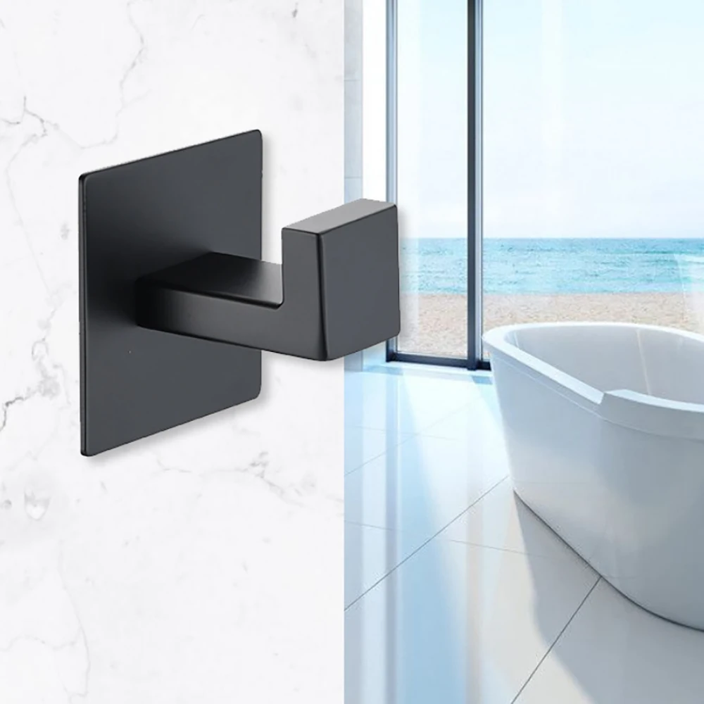 

4Pcs Self Adhesive Black Towel Hook 304 Stainless Steel Towel Hook Towel Hook Bathrobe Coat Hook Bathroom Accessories