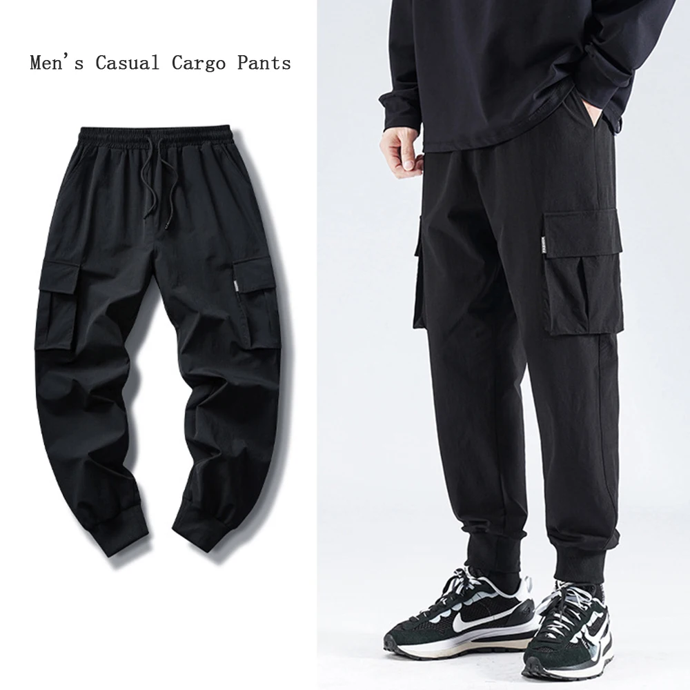

2022 Spring Autumn New Straight Casual Sports Pants Men Multi-pocket Tooling Sports Trousers Loose Drawstring Sweatpants Trend