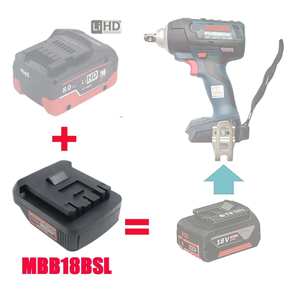 Адаптер-переходник MBB18BSL для Metabo 18 в литий-ионная батарея LiHD Bosch литиевый